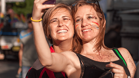 Flying Bats Women taking a Selfie