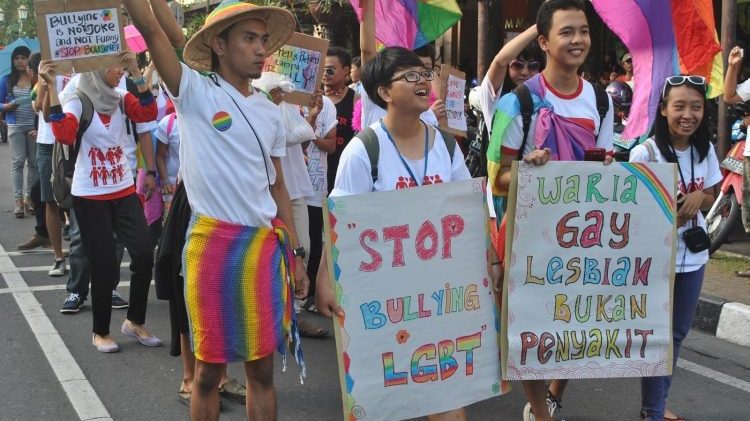 Protesters in Indonesia