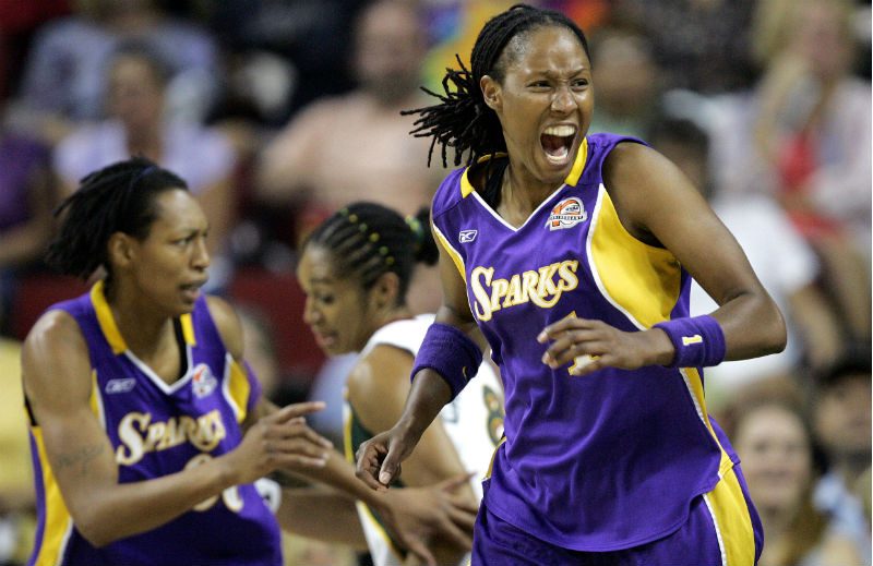 Chamique Holdsclaw playing for LA Sparks