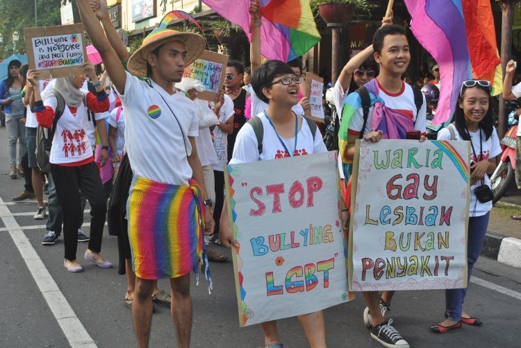 Protesters in Indonesia