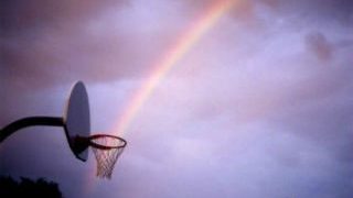 basketball net with rainbow