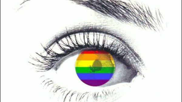 Rainbow coloured eye