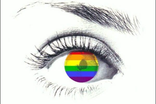 Rainbow coloured eye