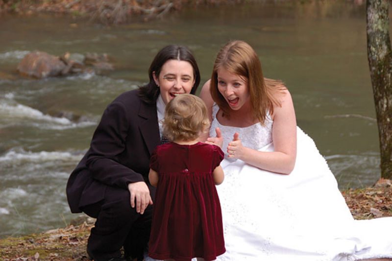 Lesbian Brides with child