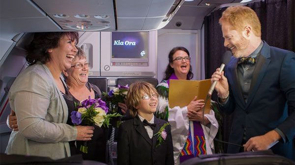 Wedding Ceremony on NZ Flight