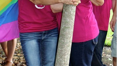 2 female members of the Brisbane Pride Choir