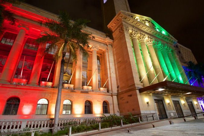 Brisbane City Hall in Rainbow colours