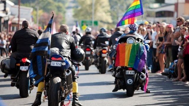 Dykes on Bikes on the Chill Out Festival Parade