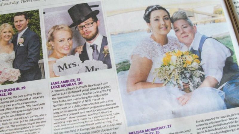 Brisbane Couple Becomes First Same-Sex Couple To Be Included In A Newspaper's Wedding Section