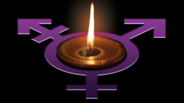 candle inside transgender symbol