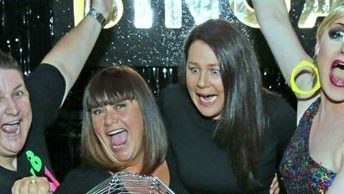 Dawn French And Julia Morris Flare Up At Disco Bingay