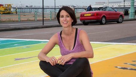 Heather Peace unveils Europe's first rainbow crossing