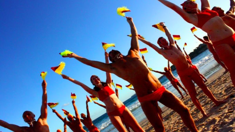 Lifesavers With Pride Do Their Final Beach Rehearsal Before Mardi Gras Parade